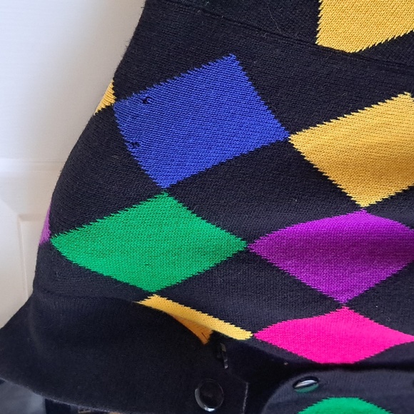 Escada-Colorful Diamond Pattern Cardigan - Picture 3 of 4